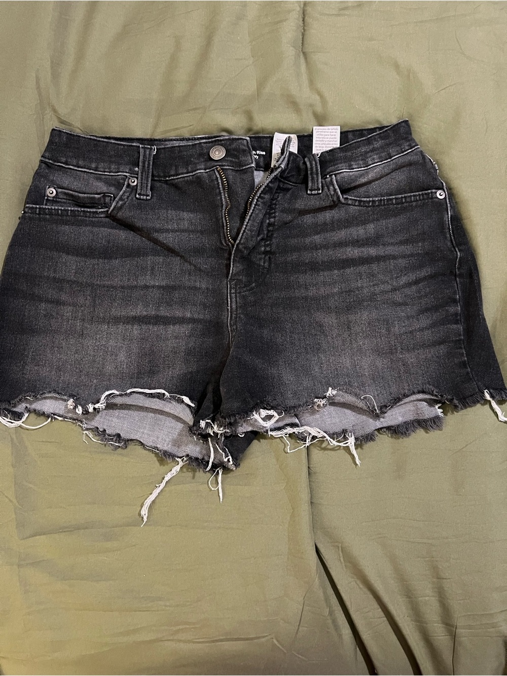 Distressed Black Denim Women's Cutoff Shorts